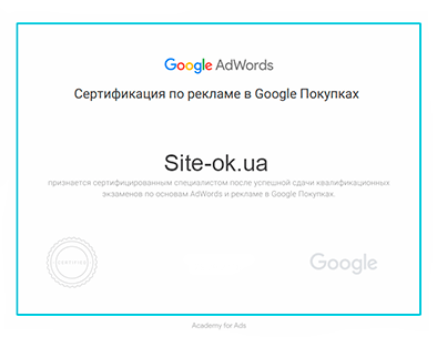 Сертификация по рекламе в Google покупках